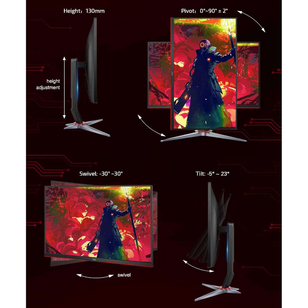 Màn Hình Chuyên Gaming AOC 27G2 27Inch 144Hz Sync Xoay được màn hình - Bảo Hành Chính Hãng 36T