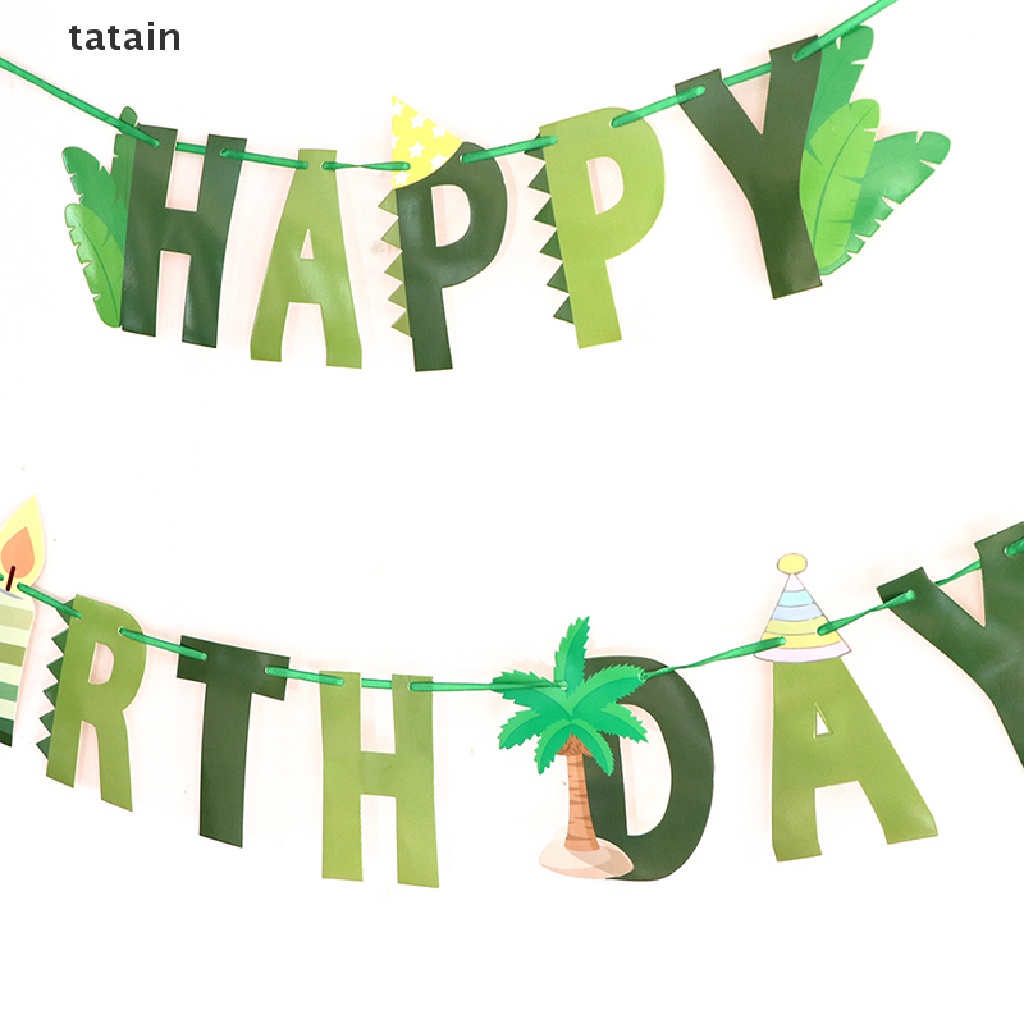 [TAT] Dinosaur Birthday DIY Garland Happy Birthday Banners Roar Dino Party Wild One CVX
