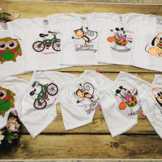 Set 5 bộ cộc trắng cotton