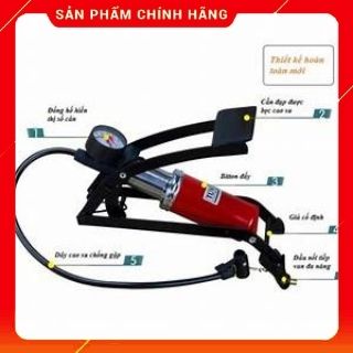 Bơm Hơi Mini Đạp Chân Xe Đạp - Xe Máy - Ô Tô