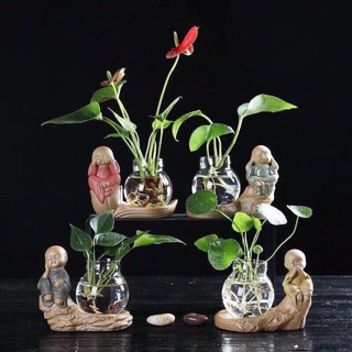 Bộ 4 tượng phong thuỷ kèm lọ trồng cây