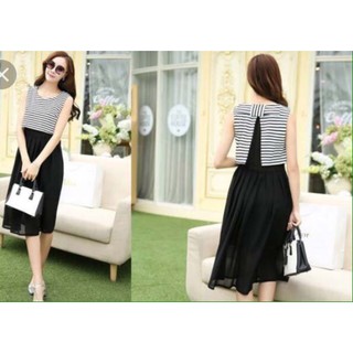 ĐẦM MAXI PHỐI VOAN SỌC THỜI TRANG