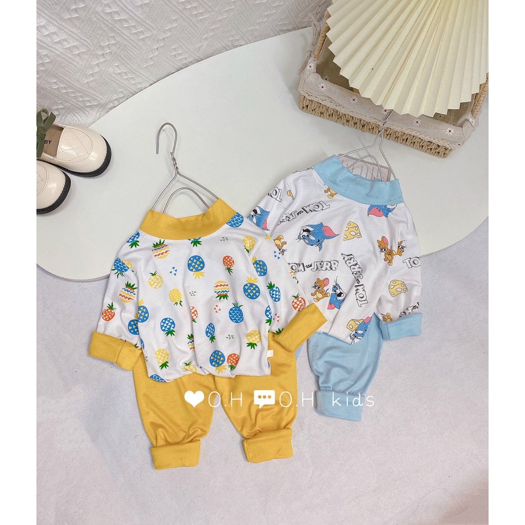 Sale sốc! Bộ quần áo trẻ em thu đông dài tay Minky mom thun lạnh chính hãng họa tiết áo trắng cho bé trai bé gái (DT21)