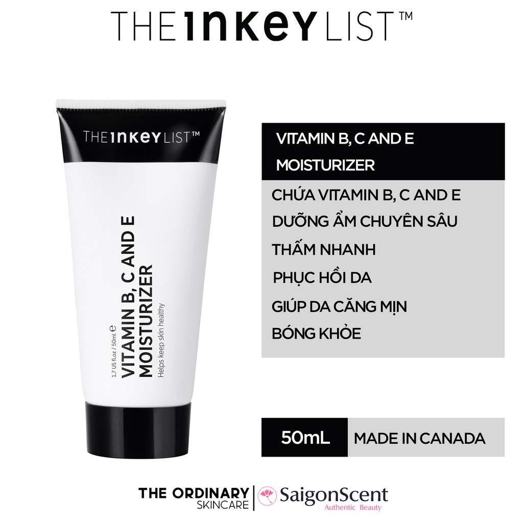 Kem dưỡng ẩm The INKEY List - VITAMIN B,C AND E MOISTURIZER ( 50mL )