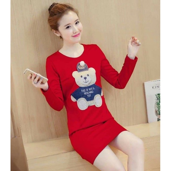 Đầm bầu váy suông có túi tay dài thời trang Hàn Quốc