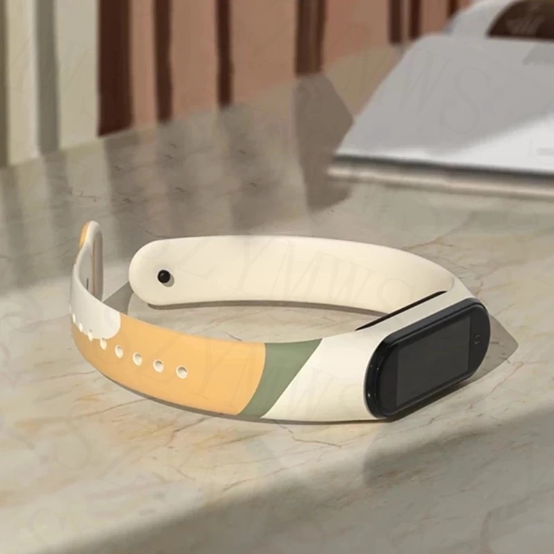 Dây Đeo Silicon Họa Tiết Hoạt Hình Đáng Yêu Cho Xiaomi Mi Band 3 4 5 6 7