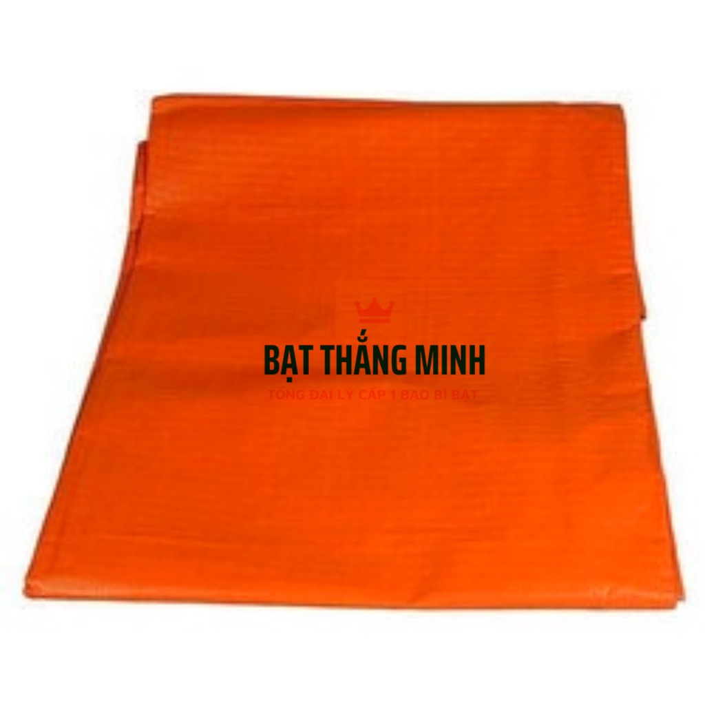 Bạt che nắng mưa ngoài trời, Bạt che phủ loại 1 dày 2 lớp xanh cam. Tấm 4mx8m có dập khuy