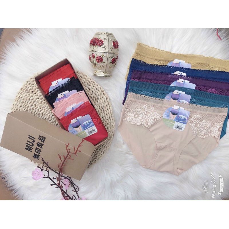 QUẦN LÓT SU NHẬT PHỐI REN HAI BÊN SƯỜN SIÊU MÁT CÓ TÚI ZIP KHÁNG KHUẨN GIAO NGẪU NHIÊN