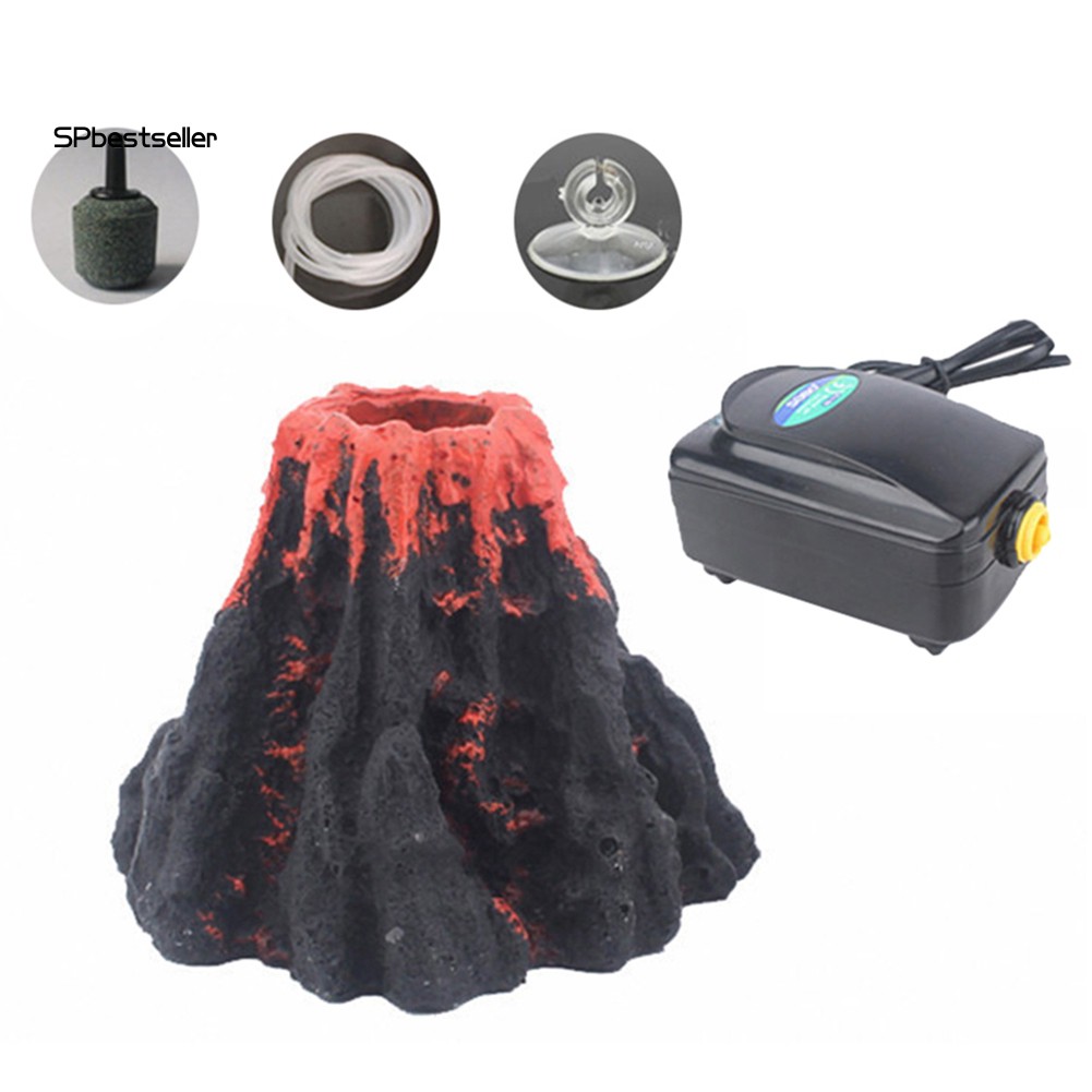 Mô hình núi lửa sủi bọt khí dùng cho trang trí bể cá cảnh độc đáo