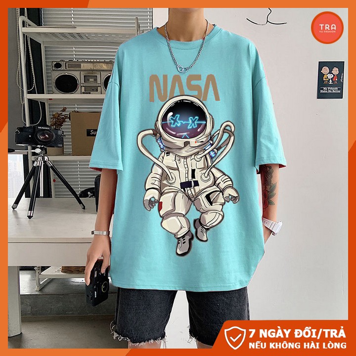 Áo thun form rộng unisex chất mát co dãn 4 chiều in NASA lạ mắt NTL111