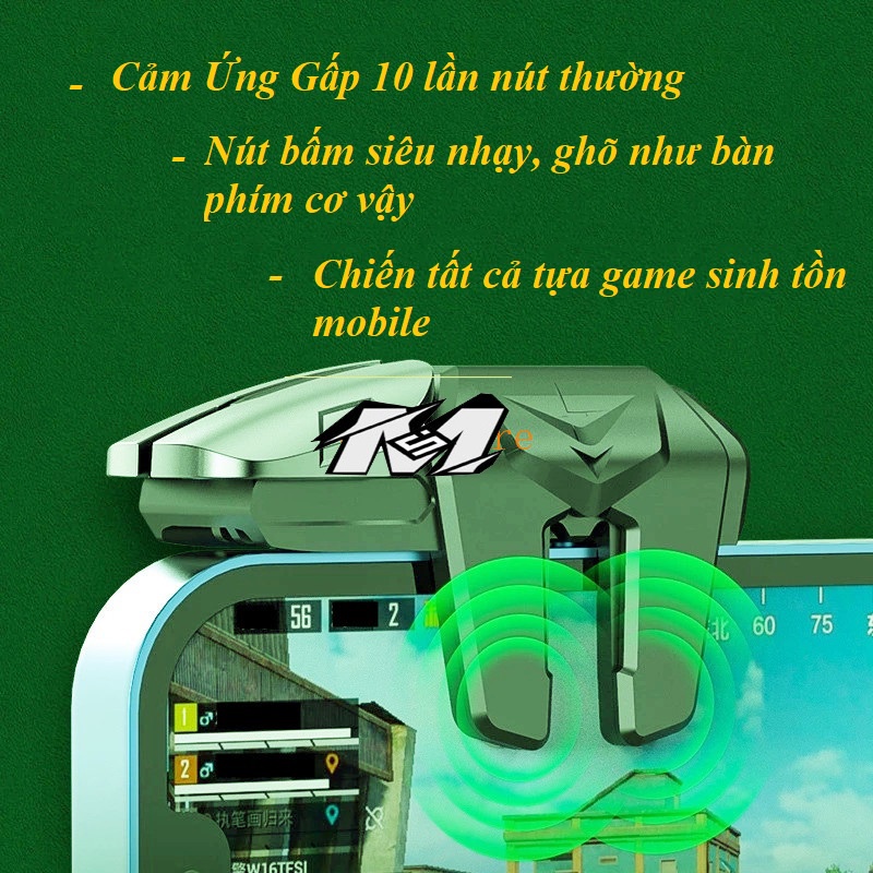 Nút bắn PUBG, FF ROS mobile kép 4 nút chơi 6 ngón cao cấp hỗ trợ ngắm bắn F25 - Phụ kiện chơi game gaming cao cấp