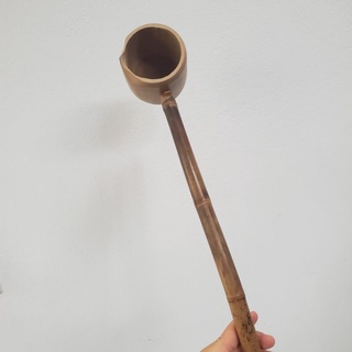 Gáo trúc múc nước pha trà cán dài