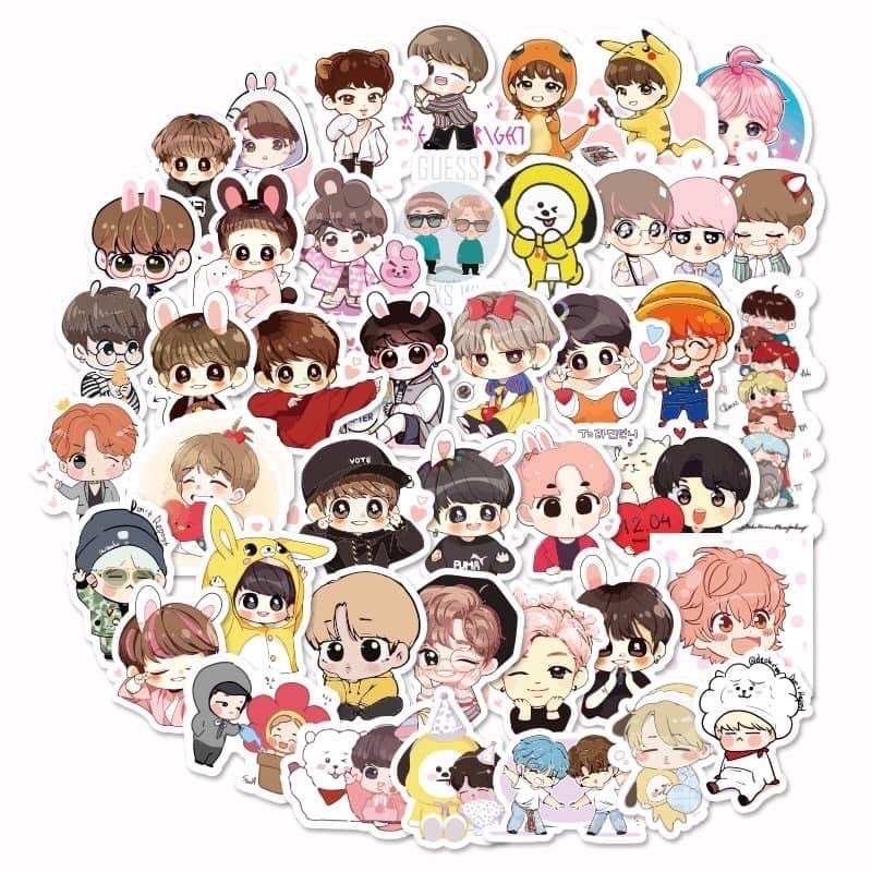 Set 40 Sticker BTS BT21 Chipi chống nước
