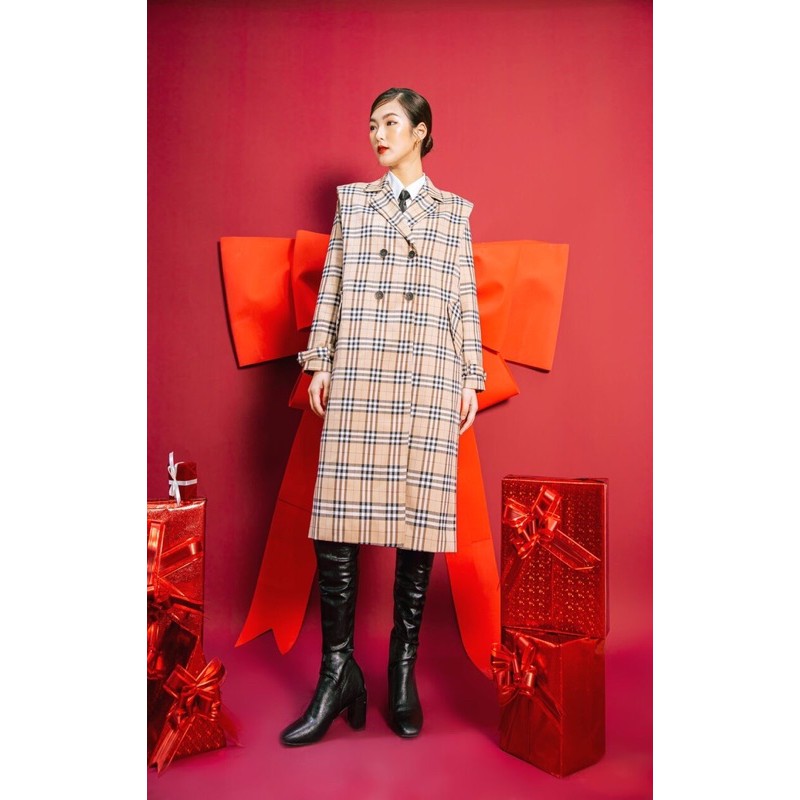 Áo măng tô 2hk 2 lớp kẻ burberry CCHAT xả kho giảm 50%