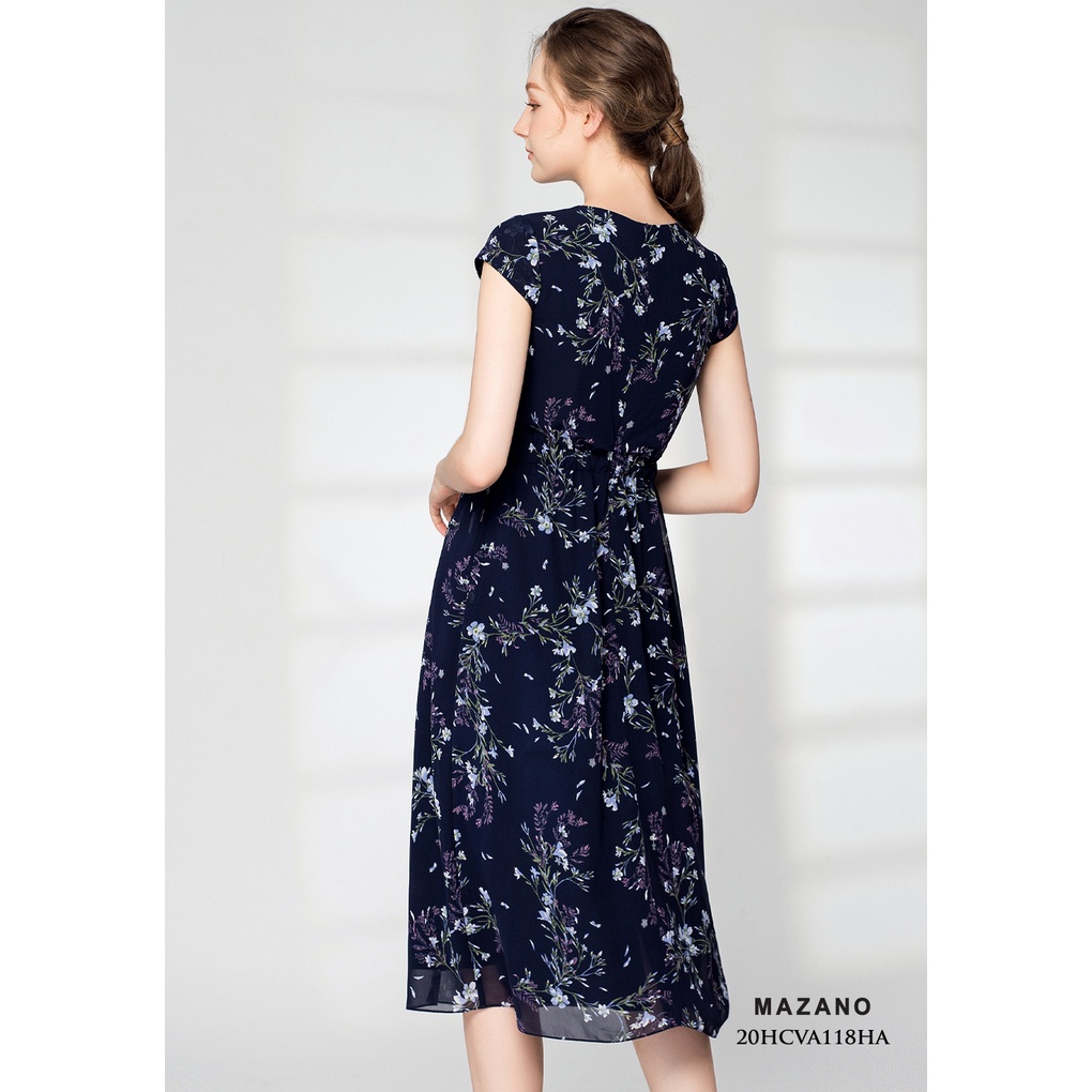 Váy nền xanh hoa nhí giúm eo MAZANO MS 20HCVA118HA