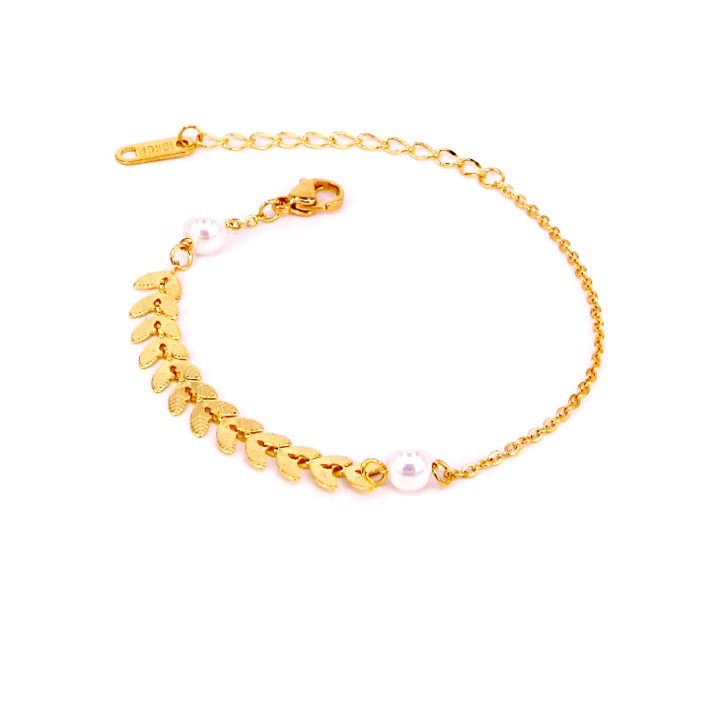 Lắc tay nữ titan kiểu chiếc lá siêu đẹp, bền màu, hợp thời trang, dễ phối đồ