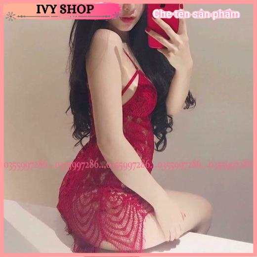 Váy Ngủ Nữ Ren Hai Dây Sexy Đầm Ngủ Xuyên Thấu Kèm Quần Lót Lọt Khe T - Vr1185 Vr1303 - Ivyshop