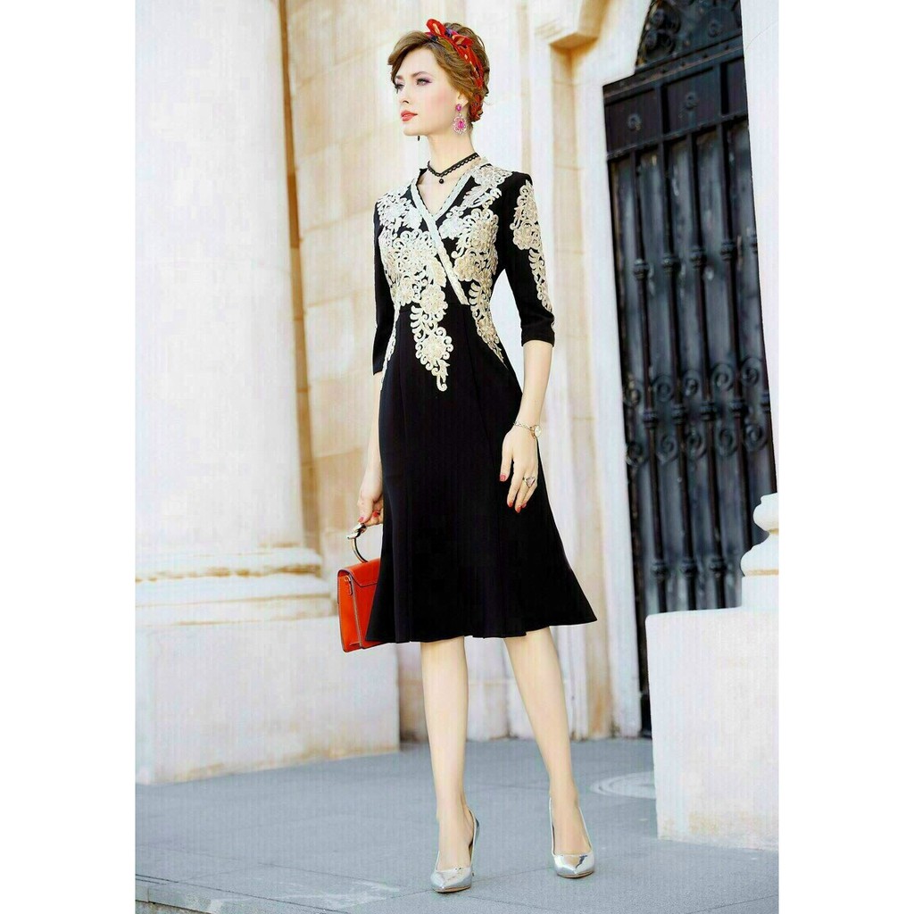 HÀNG NHẬP - ĐẦM THUN BODY ĐUÔI CÁ THÊU KIM SA CAO CẤP - MH603455 | BigBuy360 - bigbuy360.vn