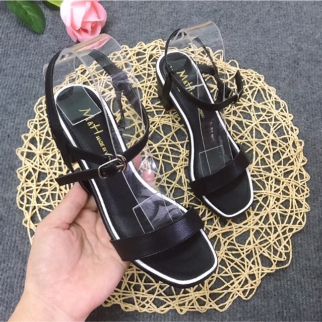 Giày sandal cao gót nữ đế vuông công sở