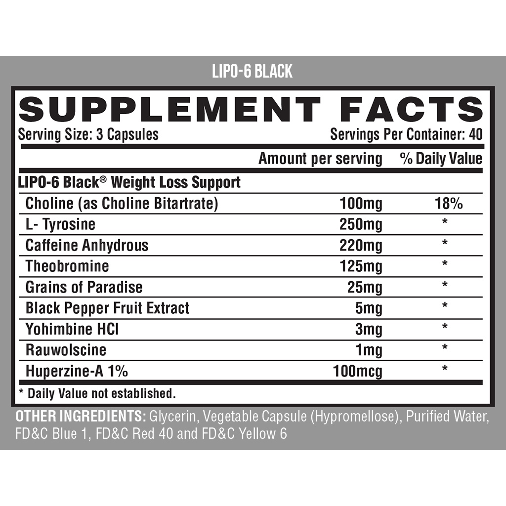 NUTREX LIPO6 BLACK ULTRA, VIÊN UỐNG HỖ TRỢ GIẢM MỠ MẠNH MẼ (60 VIÊN)