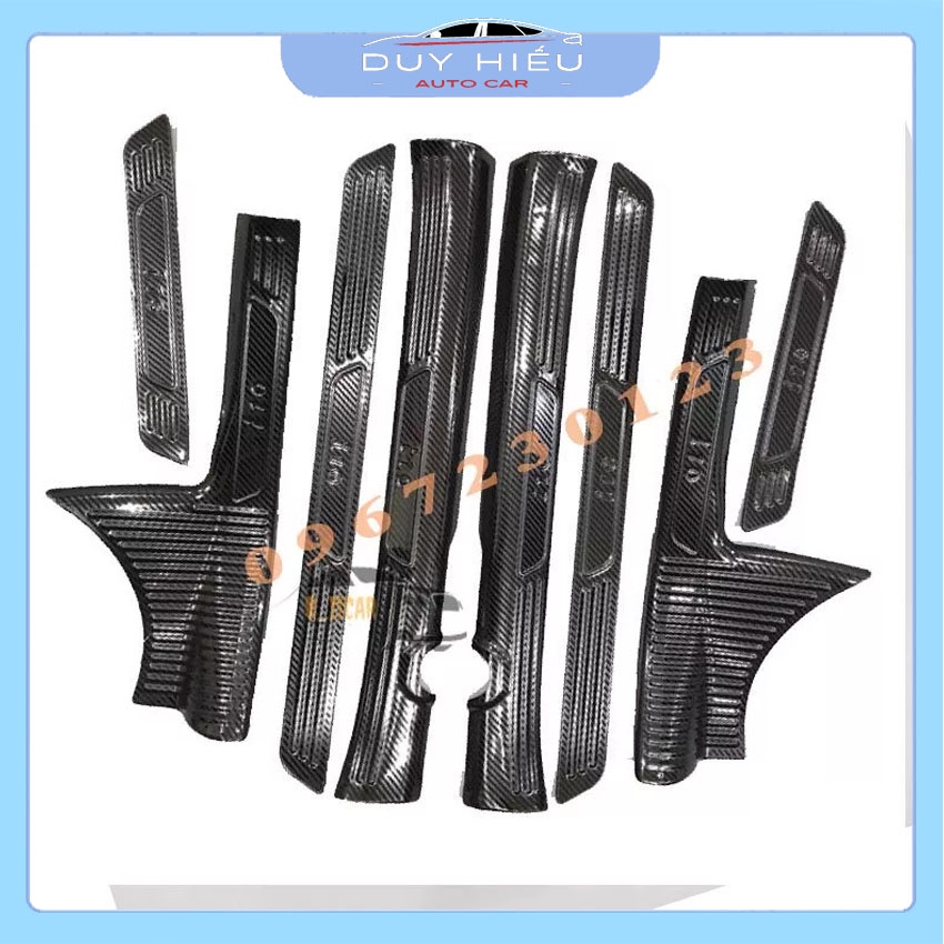 Phụ Kiện Ô Tô I10 2021 Ốp Chống Xước Bậc Cửa Cacbon Titan