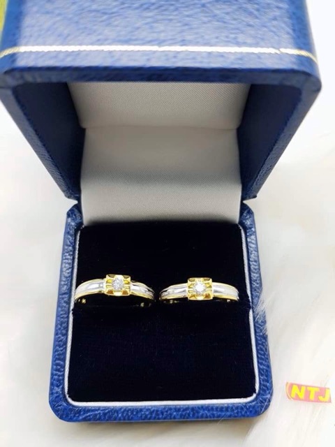 Nhẫn đôi bạc ytaly xi vàng 300k