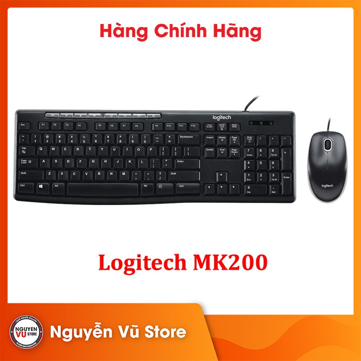 Bộ bàn phím chuột Logitech MK200 - Hàng Chính Hãng