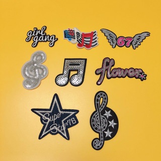 Sticker ủi, patch ủi, hình ủi chữ và âm nhạc (Phụ liệu may vá trang trí quần áo may mặc, Handmade, DIY)
