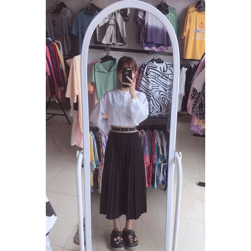 Chân váy dài Xếp Li cạp chun | BigBuy360 - bigbuy360.vn