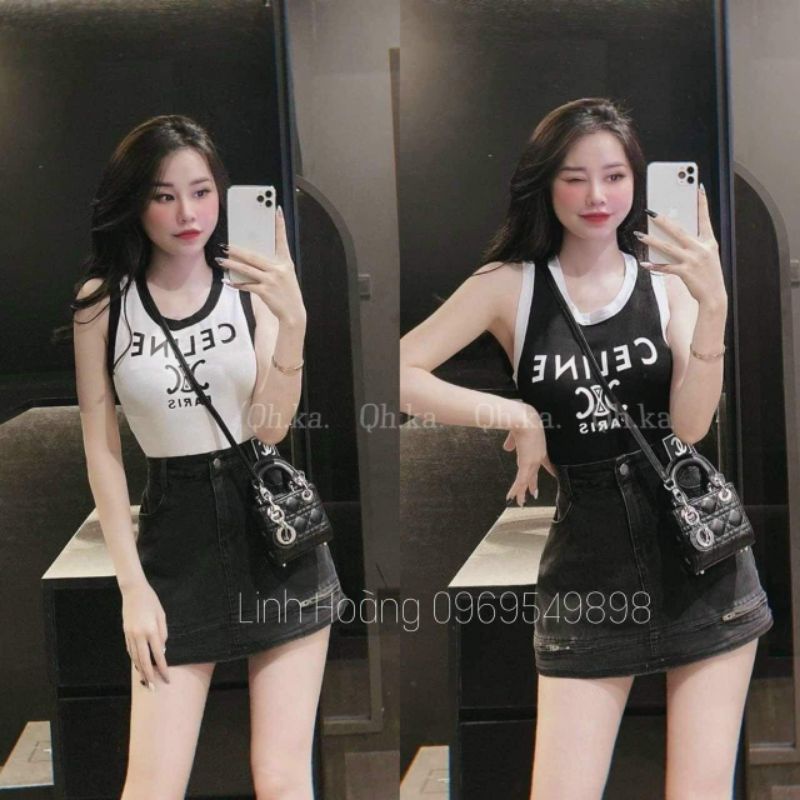 Quần váy bò tag chữ X hàng QCL1