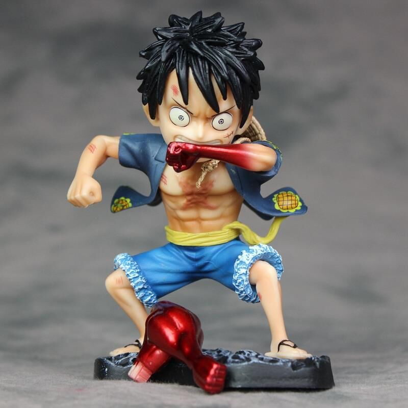 Đồ trang trí Nhân Vật Luffy Đội Nón Rơm Hoạt Hình One Piece Bằng PVC 13cm