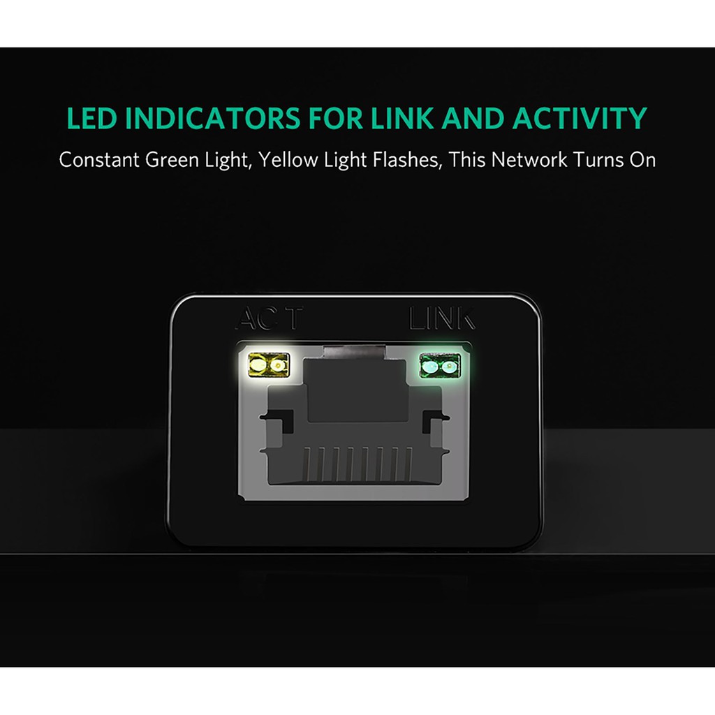 Dây Chuyển USB Sang Lan Cao Cấp UGreen - Support 100/1000Mbps
