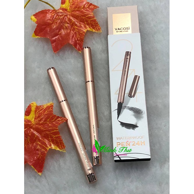 Bút kẻ mắt nước không trôi Vacosi 24H Waterproof Pen 2g (Rose Gold)