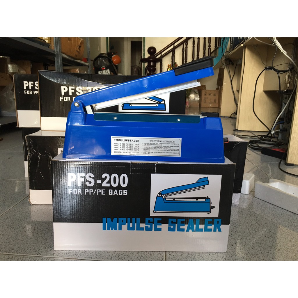 Máy dán, hàn miệng túi nilon đóng gói thực phẩm dập tay - dài 20cm mối hàn 3mm, máy ép túi bóng bền đẹp