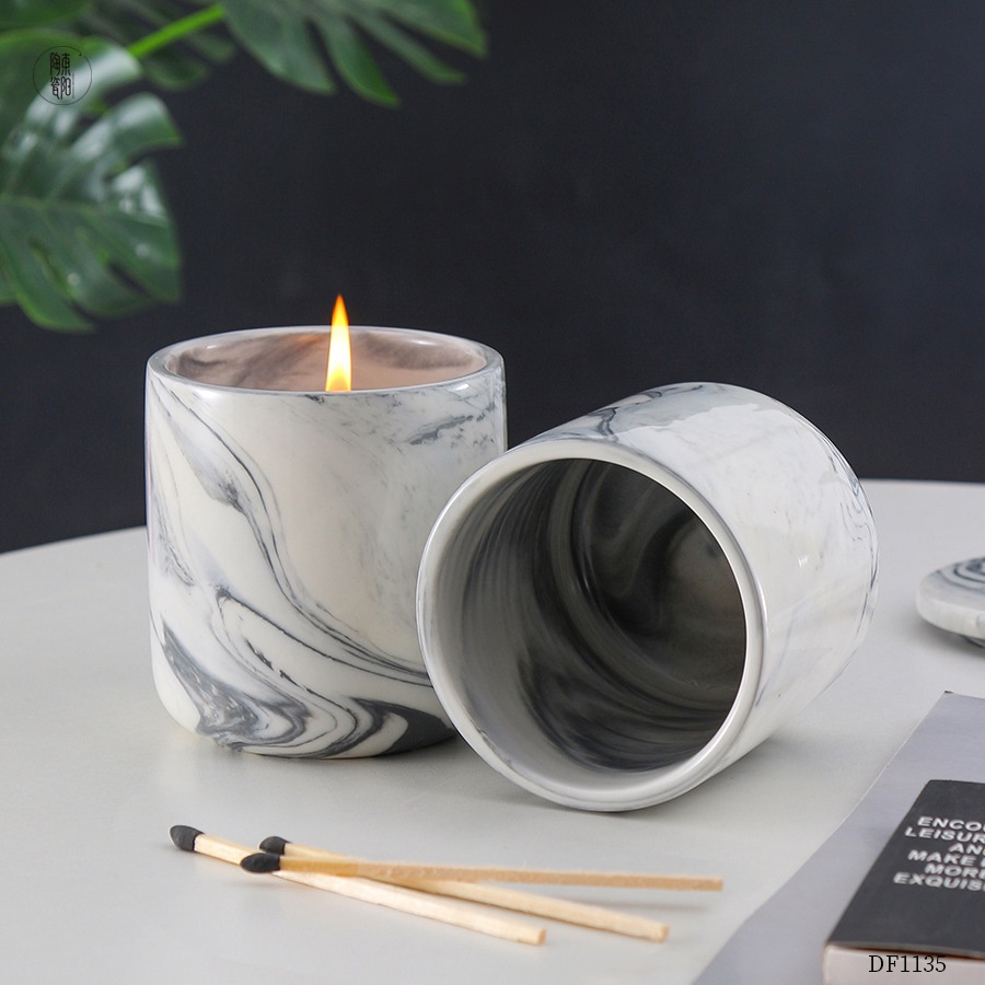 Cốc Đựng Nến Thơm Vân Đá Kèm Nắp Size 250Ml ~ 8.5Oz Nhận Đặt Màu Theo Yêu Cầu DIY