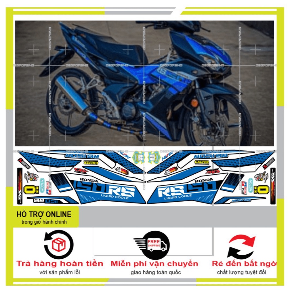 TEM XE WINNER X RS 150 XANH ĐEN -- SHIN DECAL 2
