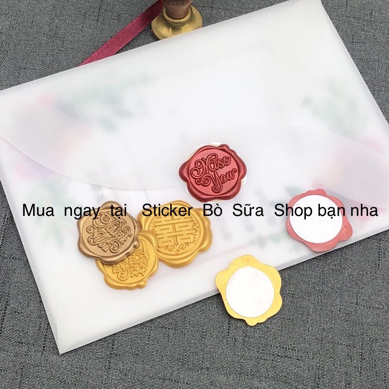 Clip hàng thật - Dấu sáp niêm phong bì thư chữ, phong cách chuyên nghiệp, vintage stickerbosuashop Bò Sữa Shop