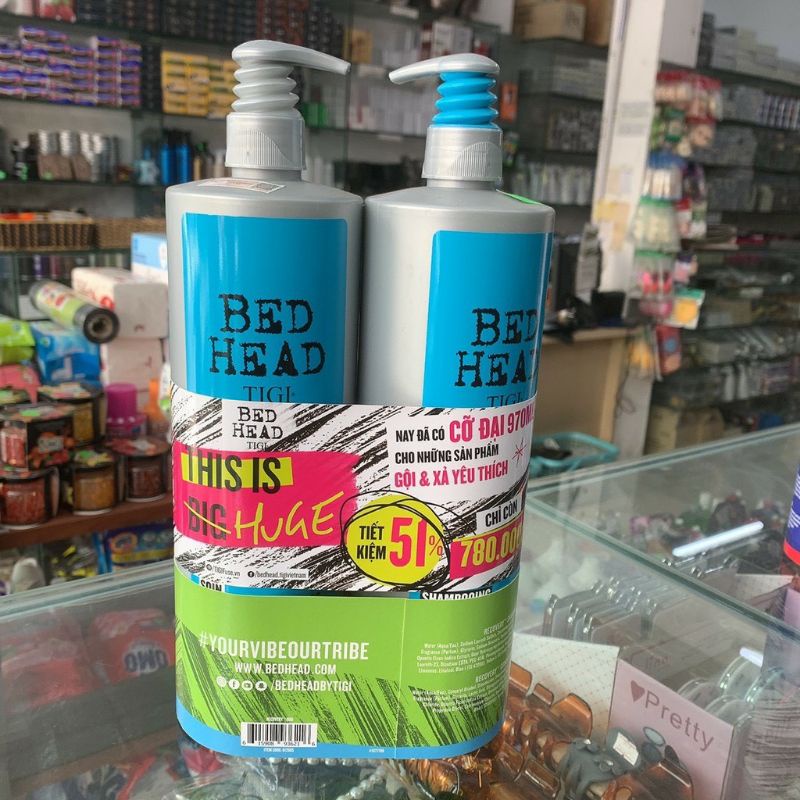 DẦU GỘI XẢ TIGI XANH DƯƠNG 970ML- DẦU GỘI XẢ PHỤC HỒI ĐỘ ẨM TỨC THÌ TIGI XANH 2021 CHÍNH HÃNG