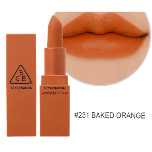 Son lì 3CE Mood Recipe Matte Lip Color #231 Baked Orange