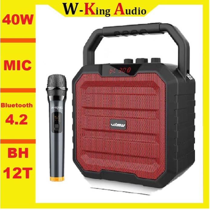 Loa Karaoke Mini W King Vimu K1 Pro, Loa Bluetooth karaoke kèm micro không dây công suất lớn, chính hãng bảo hành 12T