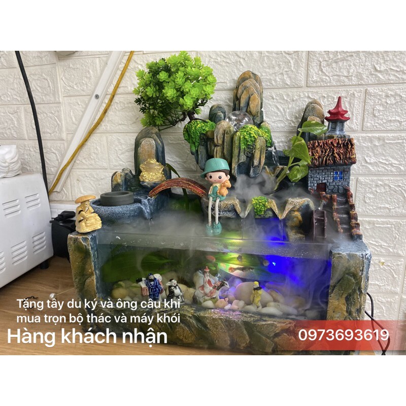 Thác nước phong thuỷ nuôi cá cỡ bự 40x40cm