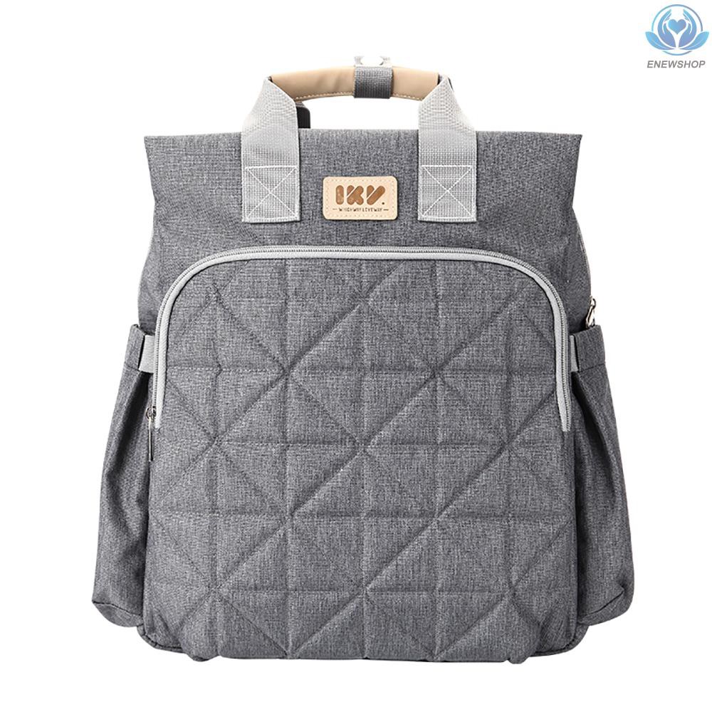 ♥♥enew~Baby Diaper Bag Backpack Multi-function Water-proof Large Capacity Nappy Tote Bags With Stroller Strap Insulated Bottle Pockets Unisex Fashion for Mom &amp; Dad Grey