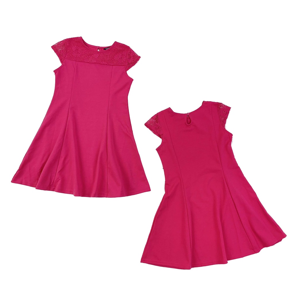 Đầm bé gái váy ren thun hàng xuất chất liệu jersey dày dặn phù hợp dự tiệc, đi chơi