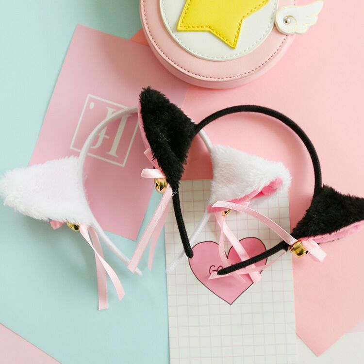 Cài Tóc Tai Mèo Vải Cotton Đáng Yêu Cho Phụ Nữ