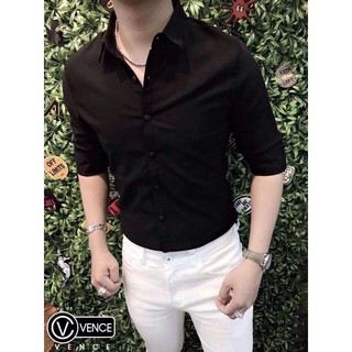 Áo sơ mi nam hàn quốc cao cấp đen chuẩn men cực sang