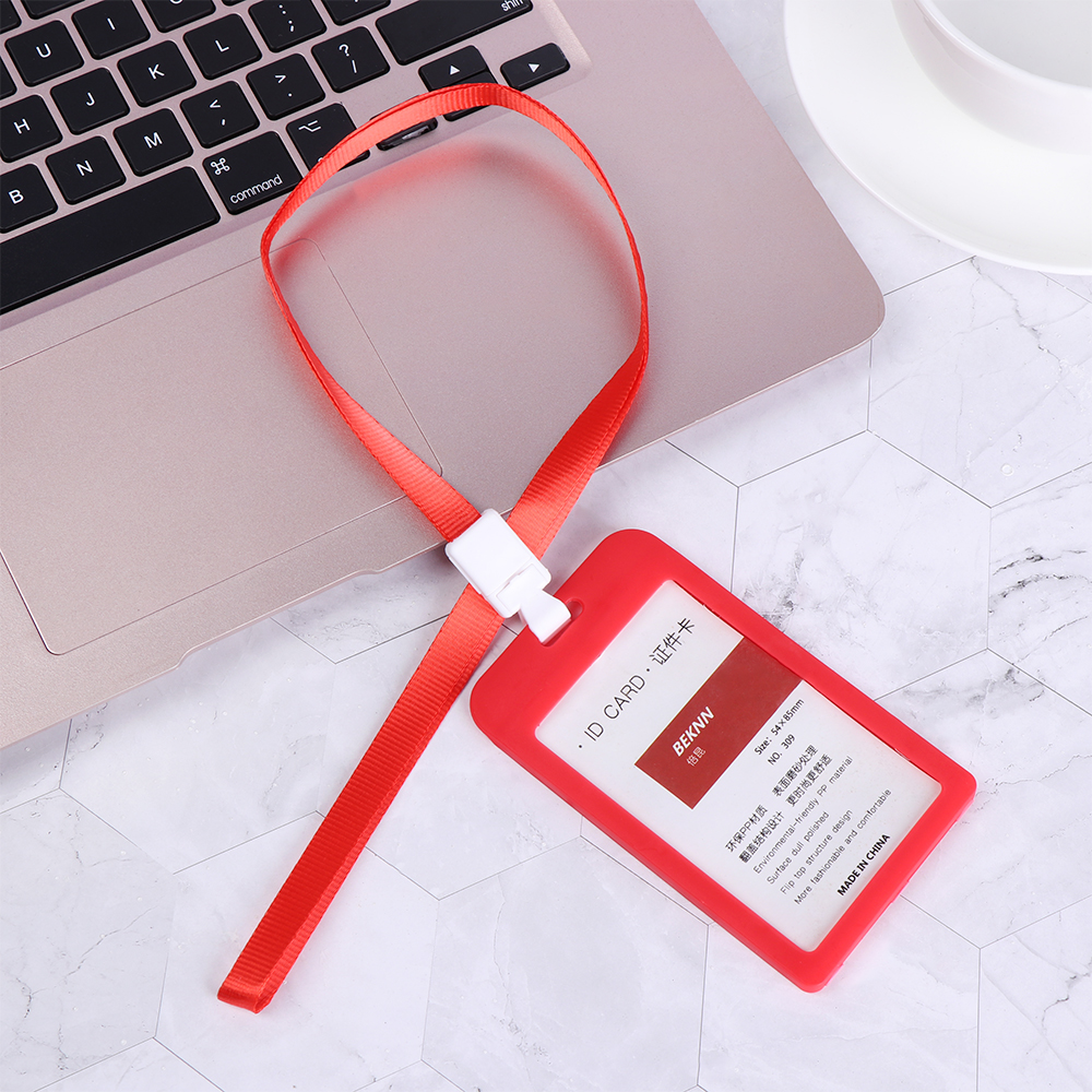 Bao đựng bảng tên bằng silicon kèm dây đeo thời trang cho học sinh và nhân viên văn phòng