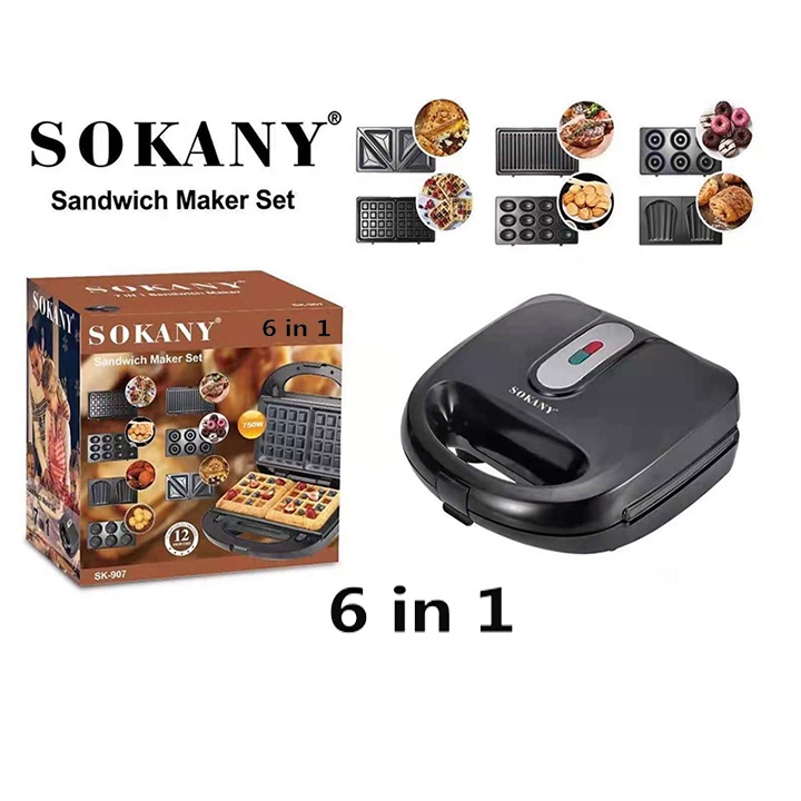 Máy Kẹp Nướng Bánh Đa Năng SOKANY 6 Trong 1