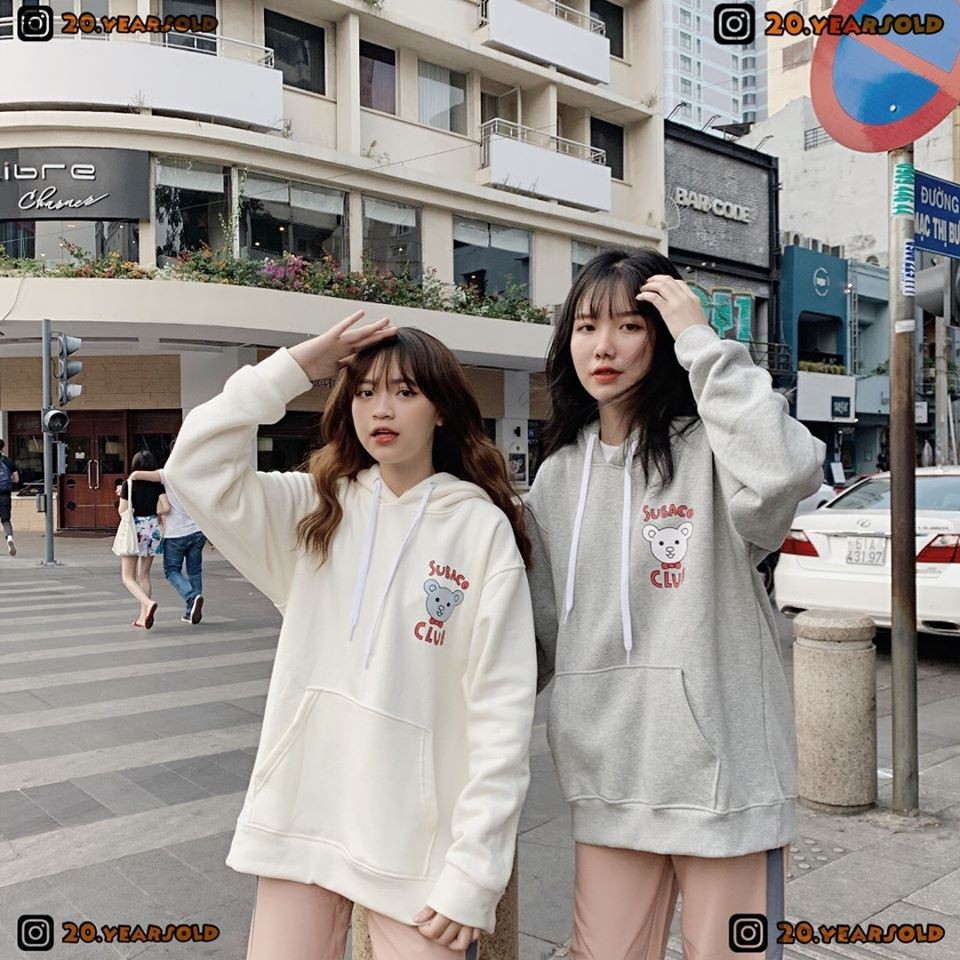 Áo Khoác Nỉ Hoodie YAYSHOP - Áo Chất nỉ bông mềm dày dặn in hình Gấu Subaco Club cực đáng yêu