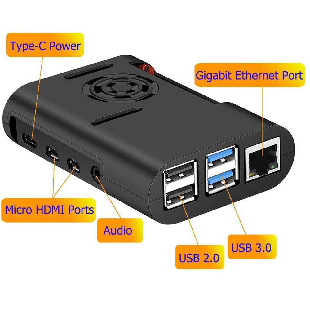 Vỏ Tản Nhiệt Màu Đen Siêu Bền ASB Cho Raspberry Pi 4 Model B, Pi 4B, Pi 4