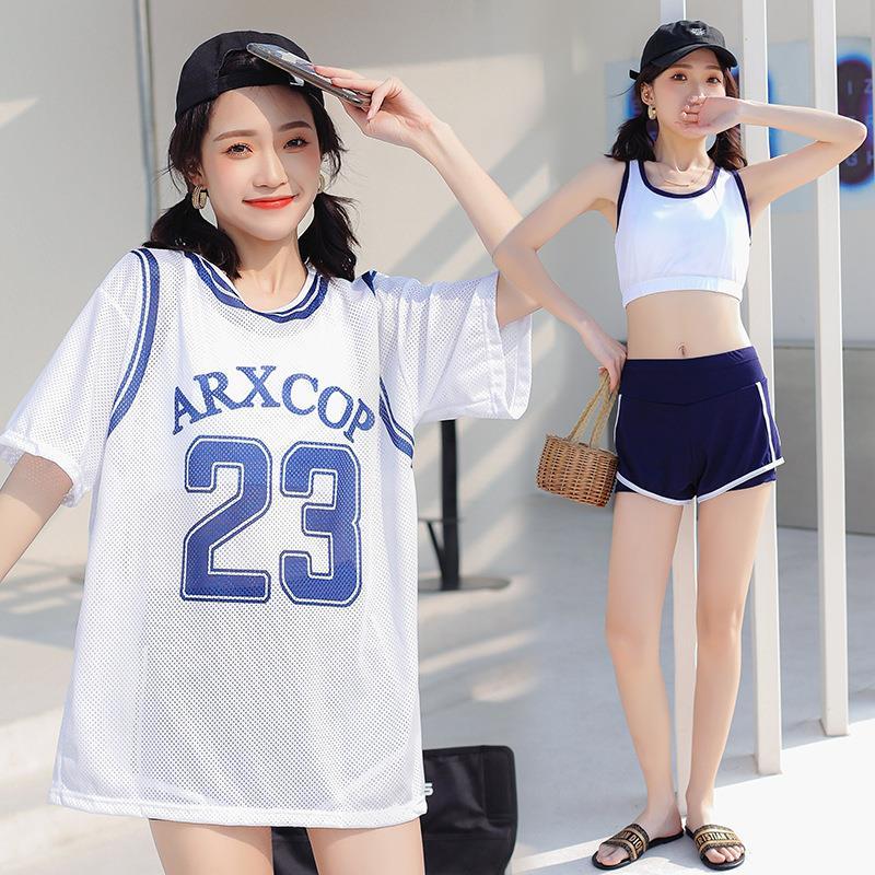 Đồ Bơi Liền Thân Ngắn Tay Phong Cách Hàn Quốc 2021 Cho Nữ